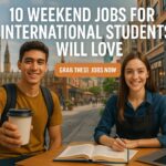 International student working weekend job in professional setting