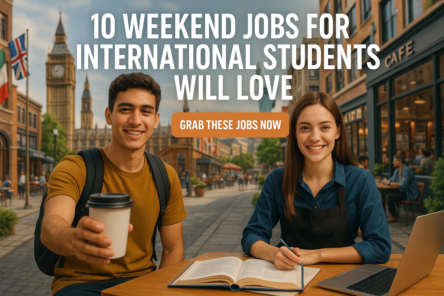 International student working weekend job in professional setting