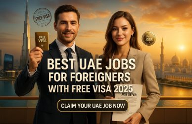 UAE skyline with workers and jobs for foreigners in 2025